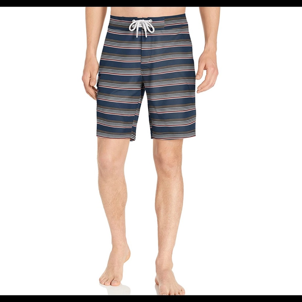 Men’s navy stripped swim trunks suit size 40